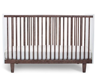 Rhea Crib White/Walnut - Oeuf NYC